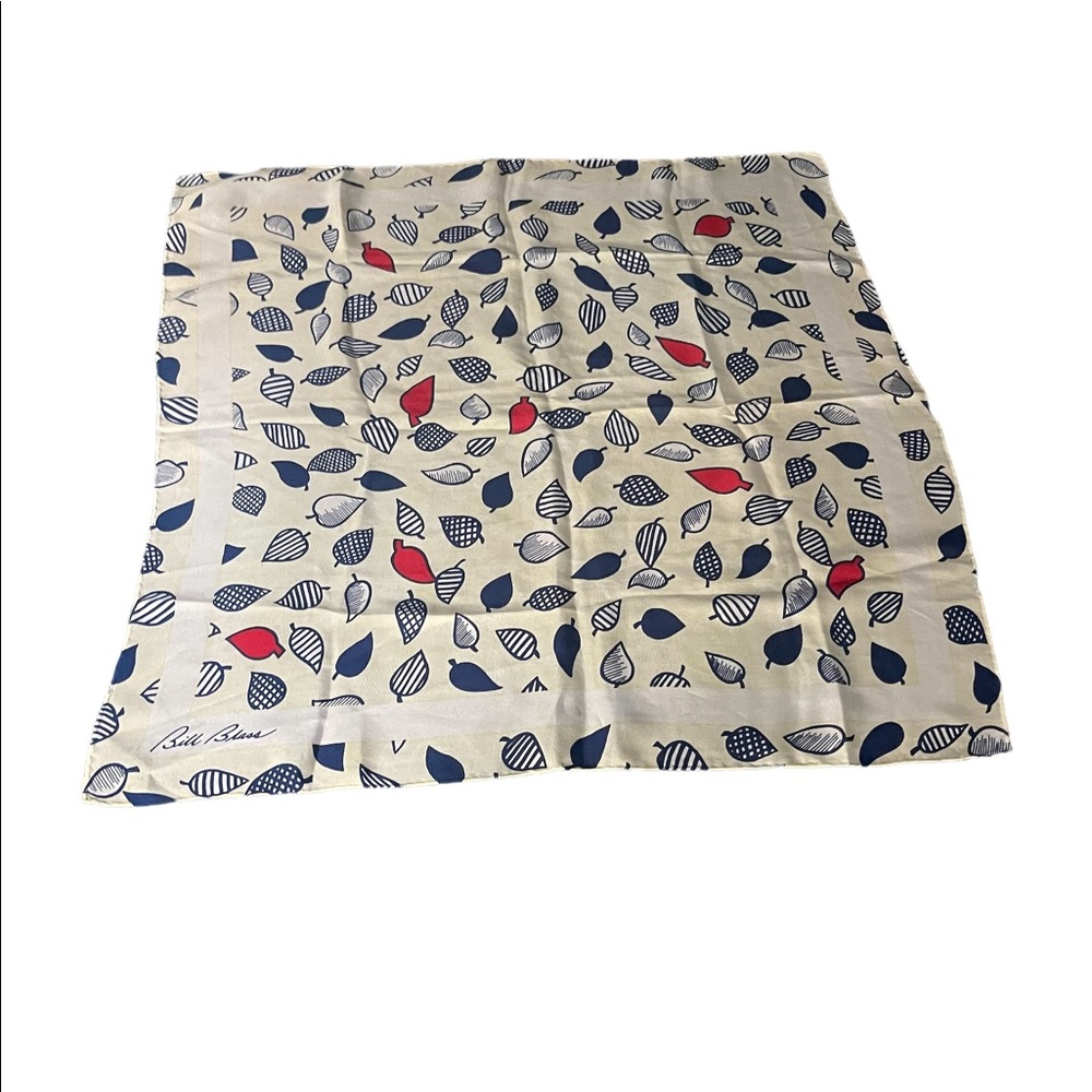 Bill Blass Vintage 22” by 22” Leaf Scarf